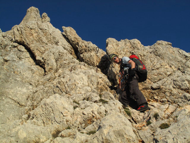 Norbert am Vrbanova pica-Klettersteig (8. Aug.)
