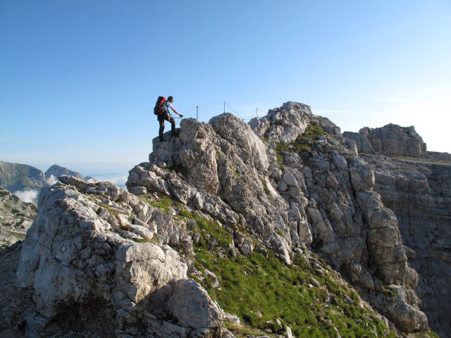 Norbert am Vrbanova pica-Klettersteig (8. Aug.)
