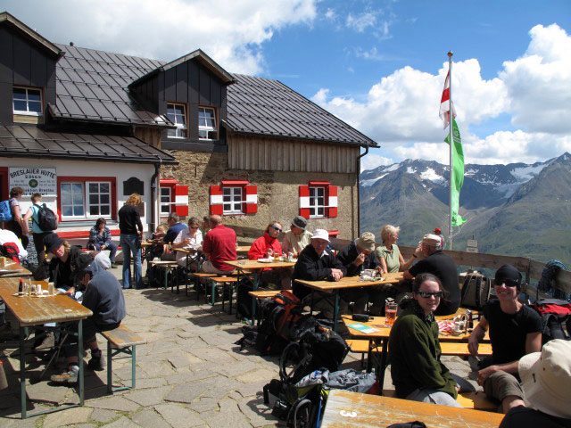 Daniela und Anke auf der Breslauer H&uuml;tte, 2.844 m (17. Aug.)