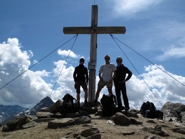 Anke, ich und Reinhard am Wilden Mannle, 3.023 m (17. Aug.)