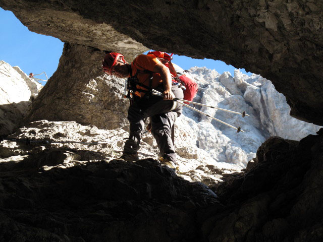 Stopselzieher-Klettersteig: Erhard im Stopselzieher