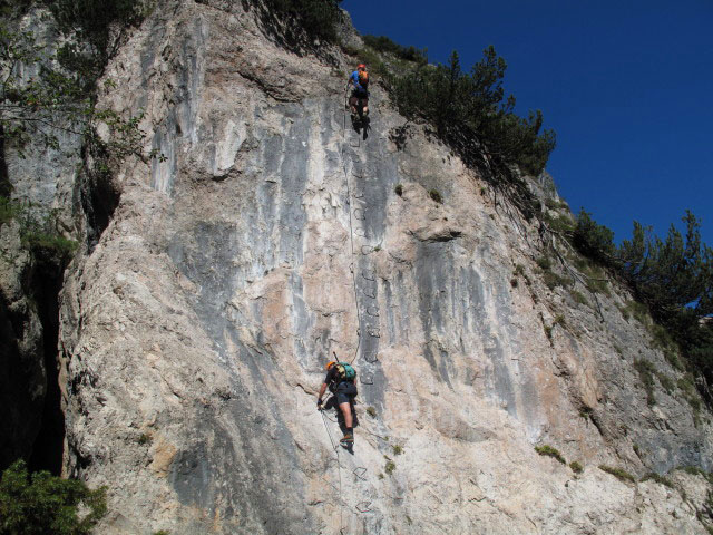 Gr&uuml;nstein-Klettersteig: schwierige Variante