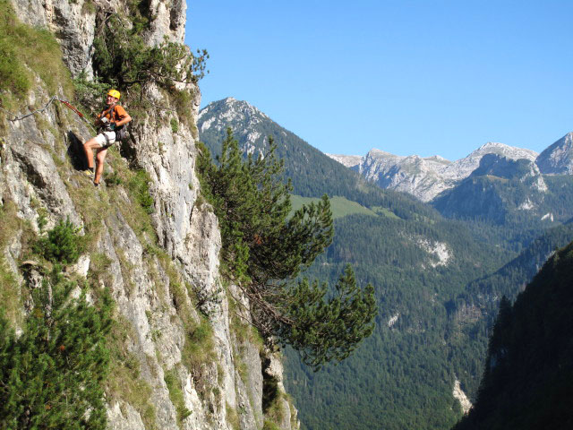Grünstein-Klettersteig: Andreas in der schwierigen Variante