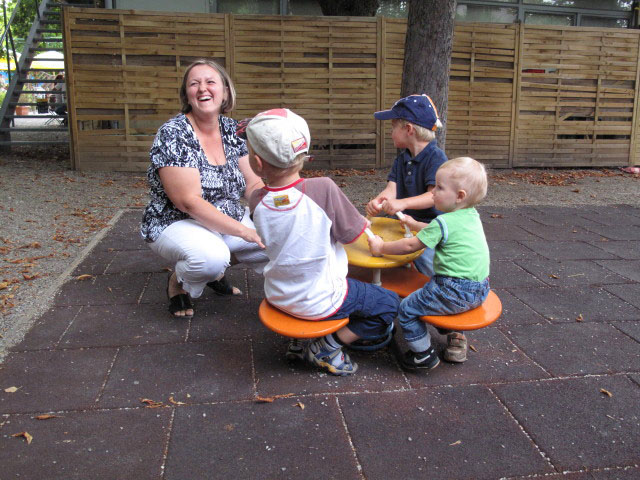 Daniela, ?, Philipp und Fabian im Bierfreihof Napoleon