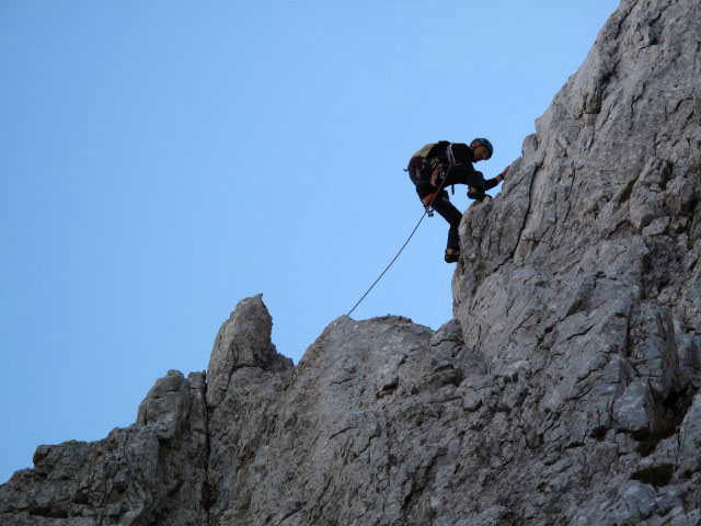 Hintere Goinger Halt Nordgrat: Max in der ersten Seill&auml;nge (27. Sept.)