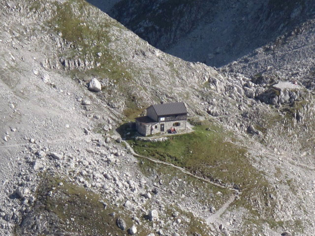 Fritz-Pflaum-H&uuml;tte von der Hinteren Goinger Halt aus (27. Sept.)
