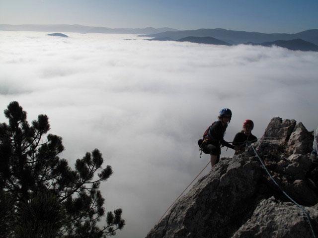 Fredsteig: Irene und Daniela in der vierten Seill&auml;nge