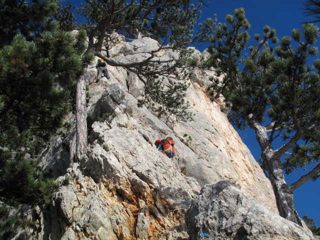 Fredsteig: Daniela in der f&uuml;nften Seill&auml;nge