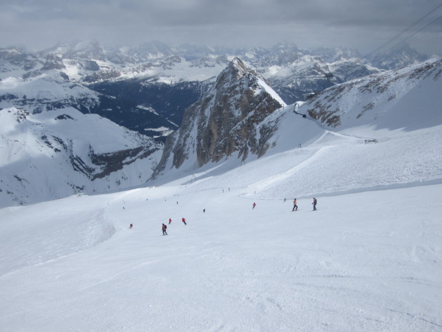 Abfahrt der Pendelbahn Malga-Punta Rocca (15. März)