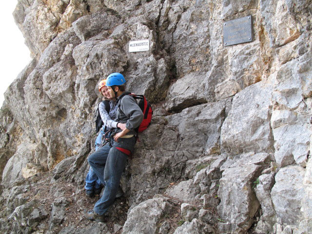 Wildenauer-Klettersteig: Sabrina und Gregor beim Einstieg