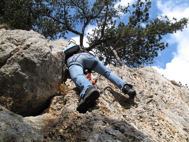 Wildenauer-Klettersteig: Sabrina in der Schlusswand