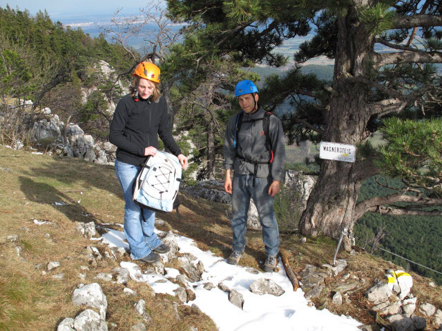 Sabrina und Gregor beim Ausstieg des Wagnersteiges