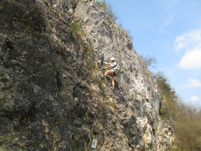 Klettersteig der Naturfreunde Gumpoldskirchen: Ich zwischen Ausstieg und Umstieg