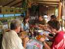 Harald, Daniela, Norbert, Roland und Valentin im Restaurant La Rustica in Corire (8. Juli)