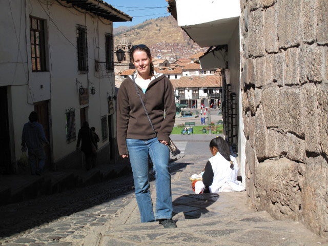 Daniela in der Calle Tucuman in Cusco (21. Juli)