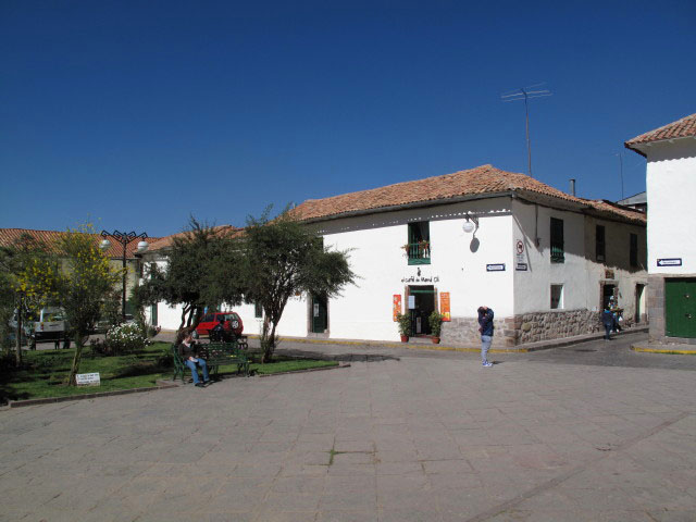 Daniela auf der Plaza Nazarenas in Cusco (21. Juli)