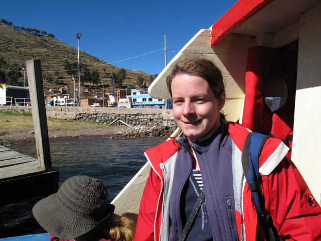 Daniela am Lago Titicaca, 3.810 m (23. Juli)
