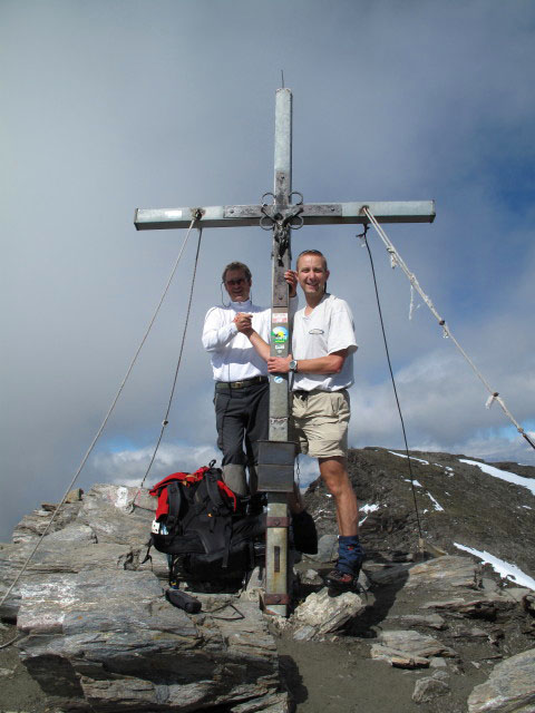 Erich und ich am Südostgipfel der Wilden Kreuzspitze, 3.132 m (11. Sep.)