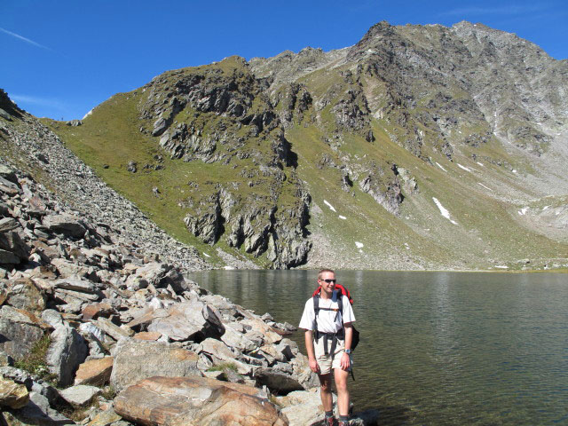 Ich am Pfunderer Höhenweg beim Grindlbergsee, 2.485 m (12. Sep.)