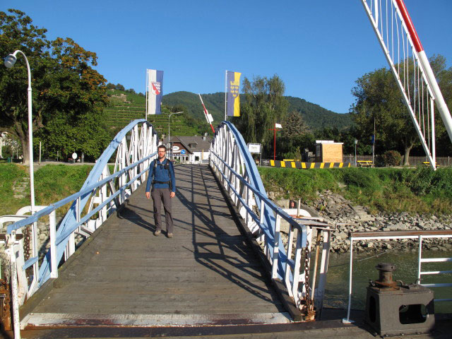 Norbert auf der Anlagestelle der Rollfähre Spitz - Arnsdorf in Spitz