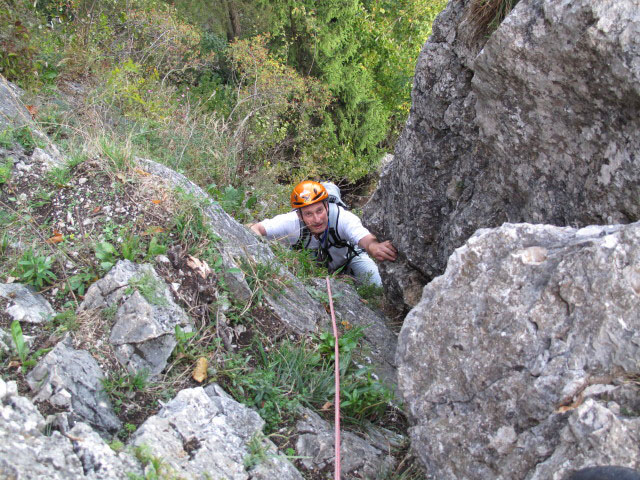 Draschgrat light: Erich in der zweiten Seillänge