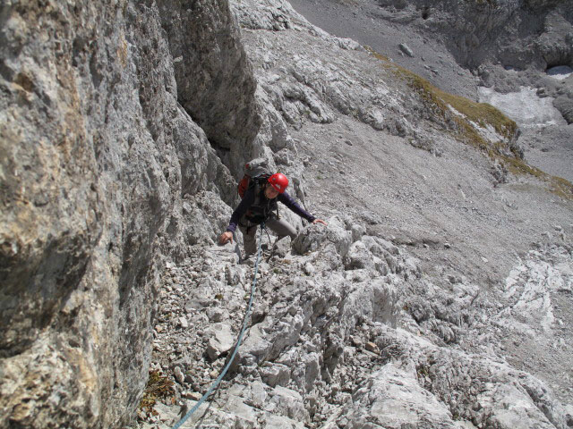 Baumgartnerweg: Daniela in der 1. Seillänge (9. Okt.)