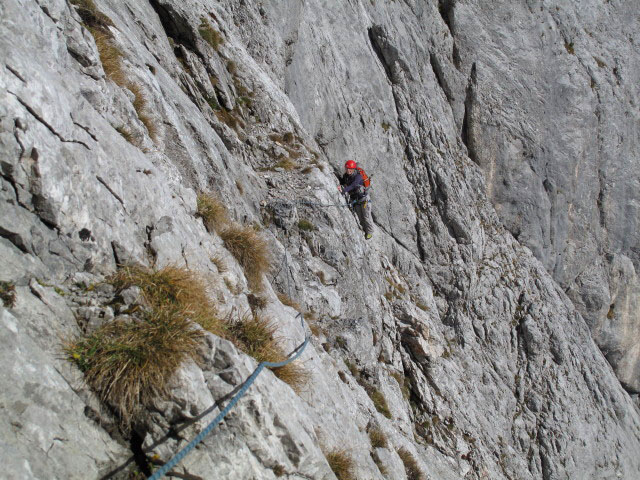 Baumgartnerweg: Daniela in der 5. Seillänge der Variante (9. Okt.)