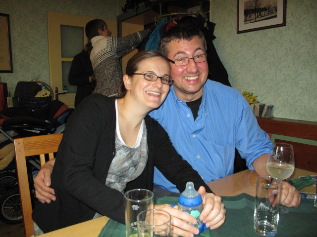 Katrin und Johannes im Heurigenlokal Storch