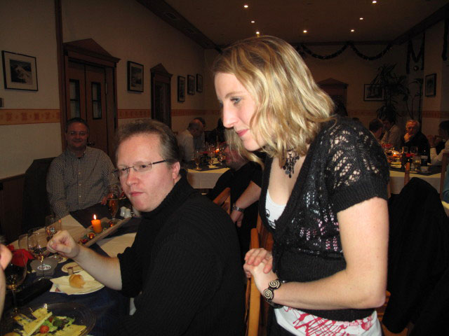 Peter, Roland und Sabrina im Gasthaus Möslinger