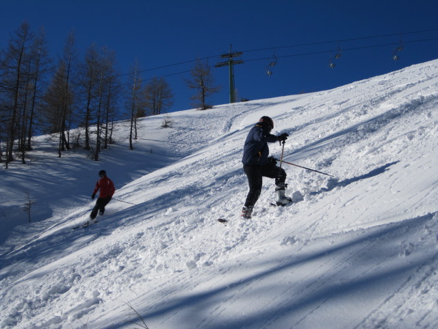 Michael und Christoph neben dem 3er-Sessellift B&uuml;rgeralm