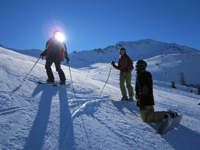 Udo, Katarina und Markus auf der Jungeralmbahnabfahrt