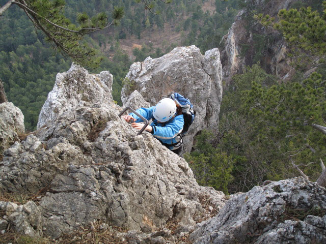 Wildenauer-Klettersteig: Romana im Ausstieg