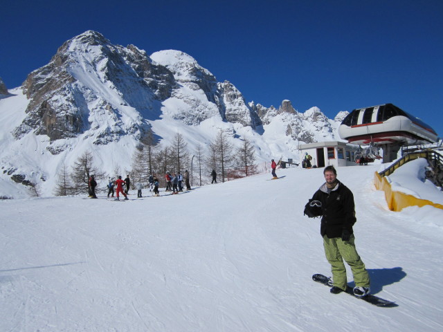 Markus bei der Bergstation des Sessellifts Casot di Pecol-Col de la Grava (20. M&auml;rz)