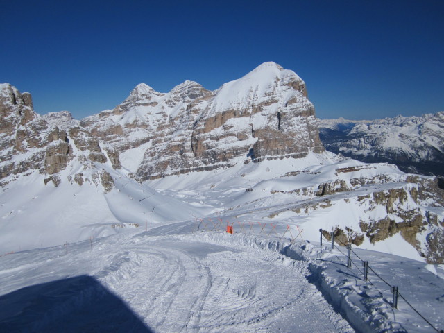 Tofanen von der Bergstation der Seilbahn Falzarego/Lagazuoi aus (20. M&auml;rz)