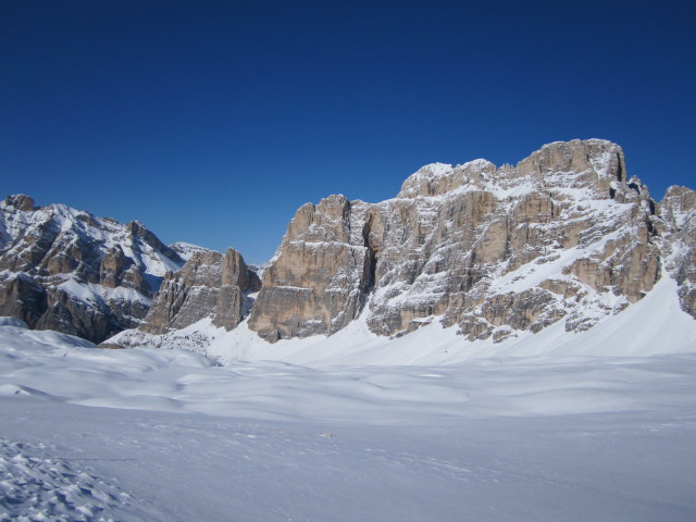 Fanesgruppe von der Piste Armentarola aus (20. M&auml;rz)