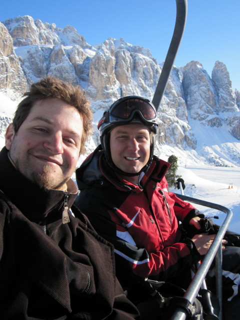 Markus und ich im Sessellift Val Setus (20. M&auml;rz)