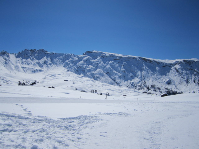 von der Bergstation des Sessellifts Laurin Richtung S&uuml;den (21. M&auml;rz)