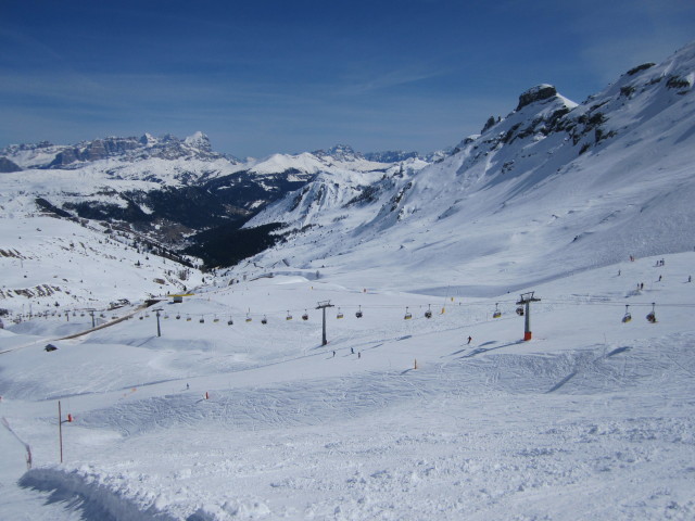 Sessellift Lezuo von der Piste Belvedere 2 aus (22. M&auml;rz)