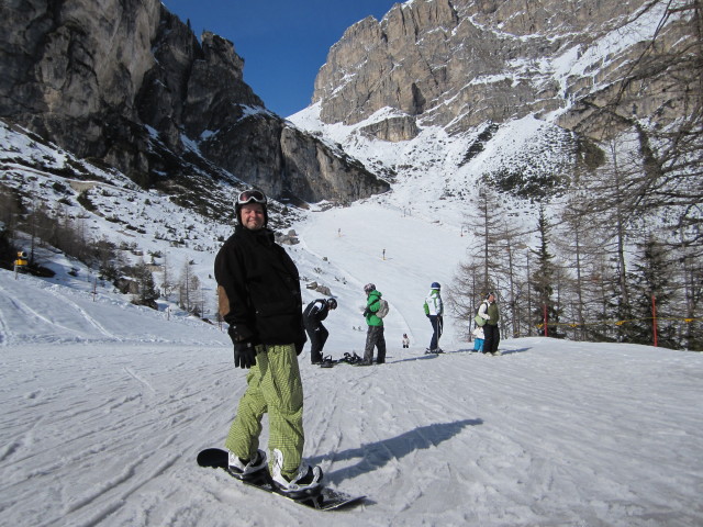 Markus bei der Bergstation der Umlaufbahn Colfosco, 1.863 m (22. M&auml;rz)