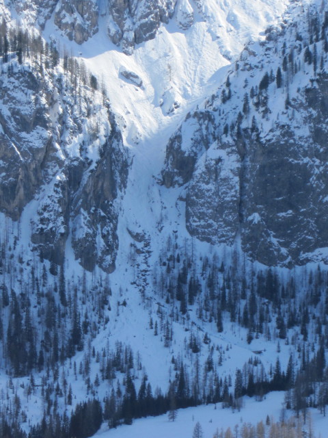 Val de Mezdi von der Bergstation des Sessellifts Forcelles aus (22. M&auml;rz)