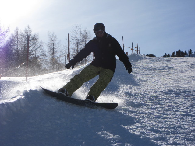 Markus auf der Piste des Sessellifts Forcelles (22. M&auml;rz)