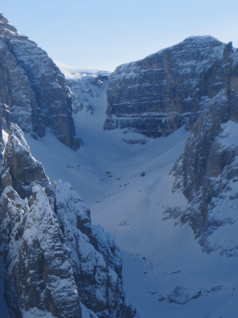 Val de Mezdi von der Bergstation der Umlaufbahn Col Pradat aus (22. M&auml;rz)
