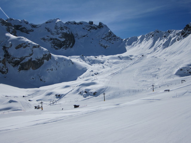 vom Sessellift Sella Brunech Richtung S&uuml;dosten (24. M&auml;rz)
