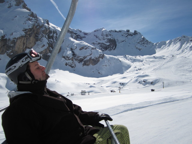 Markus im Sessellift Sella Brunech (24. M&auml;rz)