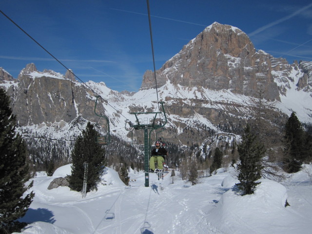 Markus im Sessellift Averau (25. M&auml;rz)