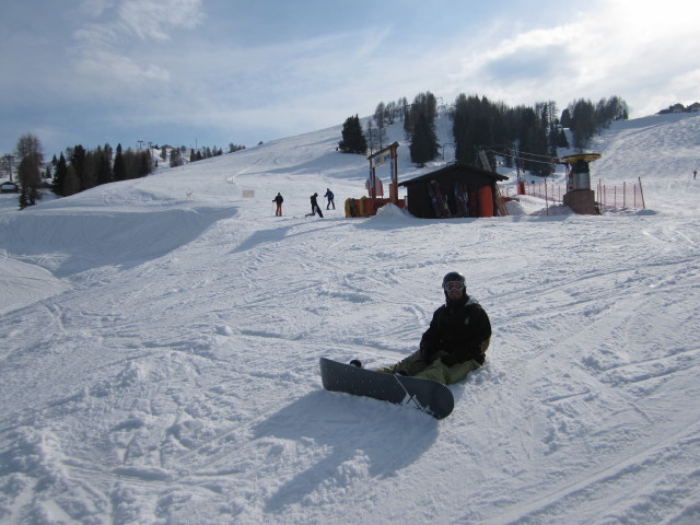 Markus bei der Talstation des Skilifts La Para, 1.951 m (26. M&auml;rz)