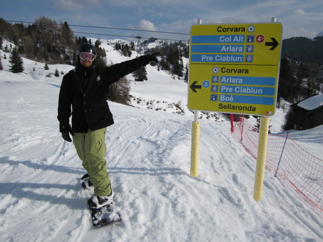 Markus auf der Piste des Sessellifts Arlara (26. M&auml;rz)
