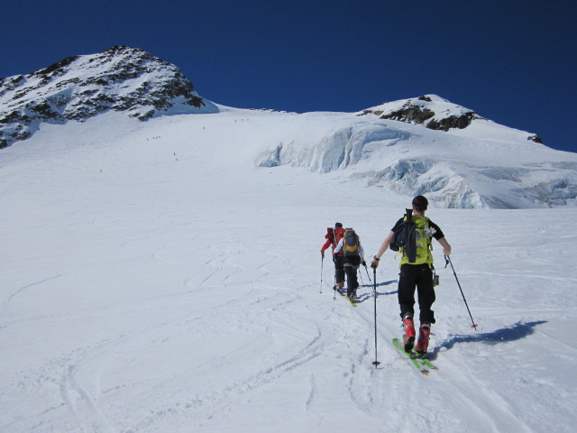 Ewald, Doris und Georg am Ghiacciaio dei Forni (21. Apr.)