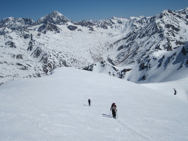 Eva, Gudrun und Christoph am Ghiacciaio dei Forni (21. Apr.)