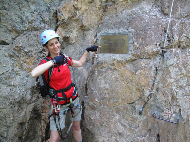 Währinger Klettersteig: Katarina beim Einstieg